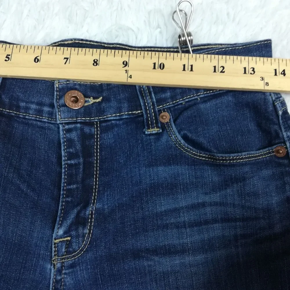 Lucky Brand‎ Womens Jeans Sofia Skinny Blue Denim Whiskering Medium Wash Mid 6